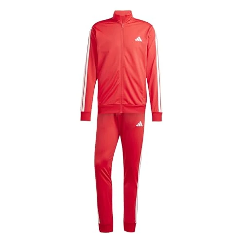 Tijdelijke aanbieding: adidas Hombre SPORTSWEAR BASIC 3 STRIPES TRICOT TRACKSUIT, pure ruby/white, S van 51.01 EUR naar 51.01 EUR (korting 0%)