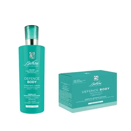 Bionike Defence Body - Set Crema-Gel Trattamento Anti-cellulite, Azione Drenante e Riducente, 400 ml + Crema-Gel Trattamento Anti-cellulite, per Pelli Sensibili e Intolleranti, 30 bustine 10 ml