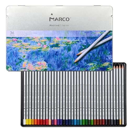 Offerta a tempo: MARCO Matite Colorate a Base di Olio - 36 Colori, Mine Grosse - Ideali per Illustrazioni e Graffiti - In Scatola di Ferro per Appassionati d'arte e Pittori Professionisti - 5% da 13.02 € a 12.37 €
