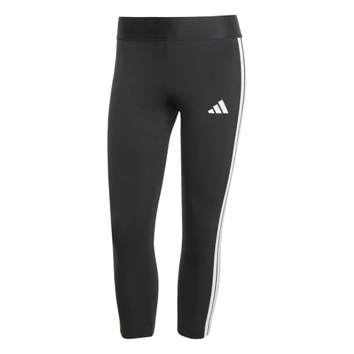 adidas Mujer ESSENTIALS 3-STRIPES LEGGINGS 3/4 LENGTH, Black, S