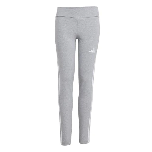 adidas Fille ESSENTIALS 3 STRIPES LEGGINGS, medium grey heather/white, 7-8 Years