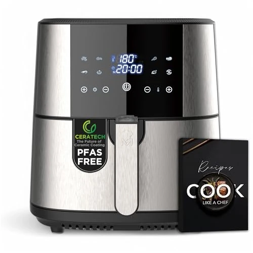 Offre limitée : MasterPRO ROCKET 600 - Friteuse à air chaud 6L SANS PFAS 1800W 6L avec revêtement céramique CERATECH - Ecran tactile LED - Thermostat de 80-200°C - Panier amovible - Boîtier en acier inoxydable de 89.99 € à 89.99 € (0.00% de remise)