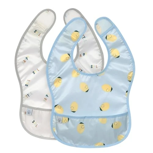 Limitiertes Angebot: LÄSSIG Baby Lätzchen Set 2 Stk. mit Auffangschutz wasserabweisend Klettverschluss/Lightweight Bib Happy Fruits Lemon von 10.95 EUR auf 8.95 EUR (Spare 18%)