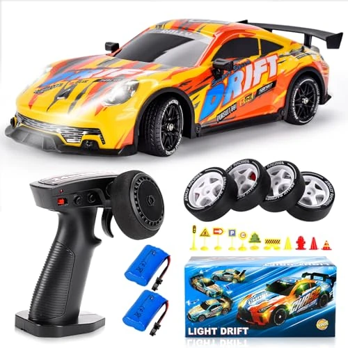 Tijdelijke aanbieding: JONRRYIN Drift op afstand bestuurde auto, RC Drift Car, 1:14 4WD afstandsbediening, racewagen met driftfunctie, ledverlichting, 25 km/u, speelgoedauto voor volwassenen en kinderen vanaf 8 jaar ouder van 51.99 EUR naar 51.99 EUR (korting 0%)