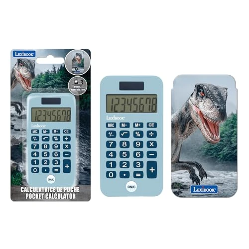 Offre limitée : Lexibook, Dinosaure, Calculatrice de Poche avec Couvercle de Protection, Fonctions Classiques et évoluées, à Piles et Solaire, Bleu, C45DINO de 7.01 EUR à 6.10 EUR (remise 12%)