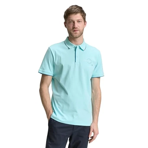 Offerta a tempo: TOM TAILOR Polo da Uomo, 34921 - Caraibi Turquoise, S - 0.00% da 21.52 € a 21.52 €
