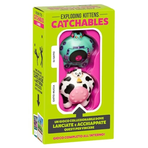 Asmodee Exploding Kittens: Catchables – DJ Gato, Juego de Mesa, a Partir de 8 años, 2 + Jugadores, edición en Italiano