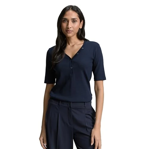 Offre limitée : TOM TAILOR T-Shirt Henley pour Femme avec Structure côtelée, 10668 – Sky Captain Blue., XXS de 15.96 € à 15.96 € (0.00% de remise)