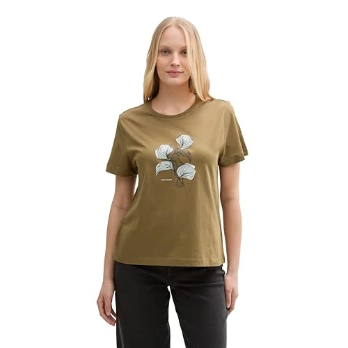 Offre limitée : TOM TAILOR 1045534 T-Shirt, 15664-Nutria Olive, XS Femmes de 14.39 € à 14.39 € (0.00% de remise)