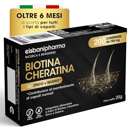 Offerta a tempo: CISBANI PHARMA Biotina Cheratina - Integratore Capelli e Rinforzante per Unghie — 8% da 9,99 € a 9,19 €