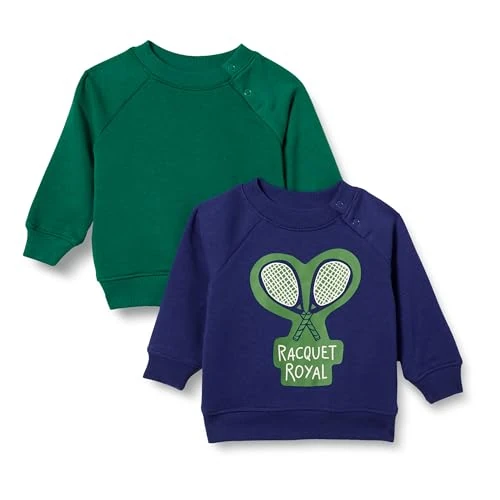 Limited-time offer: Amazon Essentials Unisex Babies' French Terry Crew Neck Sweatshirts, Pack of 2, Sports, 0 Months from 10.79 GBP to 10.79 GBP (save 0%)