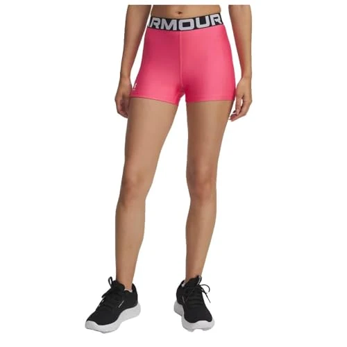 Offerta a tempo: Under Armour Donna HeatGear Shorty, Pantaloni Corti Allenamento Super Leggeri e Traspiranti, Shorts Sportivi da Palestra con Elastico in Vita a Vista e Dettaglio con Logo,Super Pink/White,MD - 32% da 28.00 € a 18.99 €