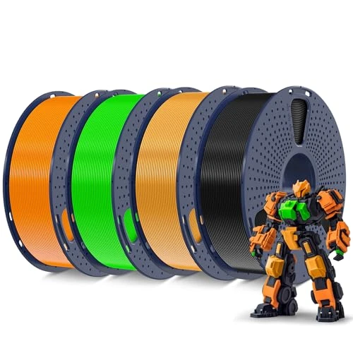 Tijdelijke aanbieding: Sunlu PLA+ filament 1,75 mm, 4 kg, PLA Plus 3D-printerfilament, sterker belastbaar, Neatly Wound, 4 spoelen, 3D-printen, PLA+ filament, maatnauwkeurigheid +/- 0,02 mm, zwart + goud + oranje + groen van 133.99 € naar 19.95 € (85.11% 