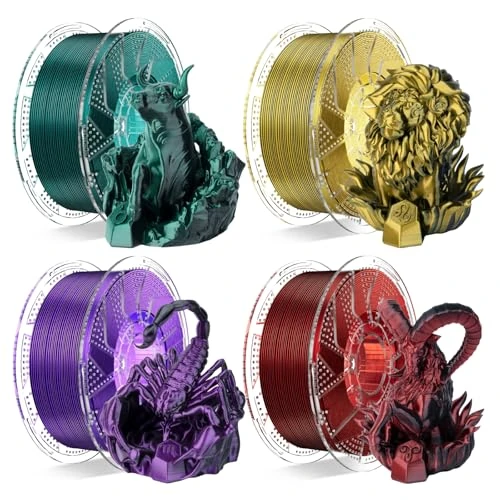 Oferta ograniczona: Chitu Systems Wyczaruj jedwabny filament do drukarki 3D PLA, 1,75 mm świąteczny dwukolorowy filament, jedwabny czarny czerwony złoty fioletowy ciemnozielony zestaw filamentów 3D 4 x 1 kg z 218.71 EUR na 218.71 EUR (znizka 0%)