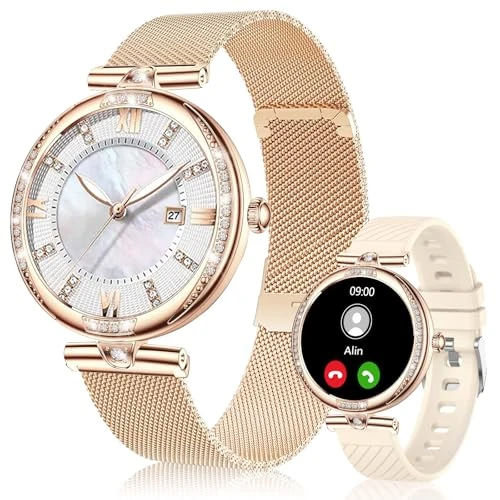 Oferta ograniczona: Vicloon Inteligentne zegarki dla kobiet, 3.0 cm, modne damskie smartwatche, odbieranie, nawiązywanie połączeń, wodoodporny smartwatch z 2 paskami, zegarek fitness z monitorem ciśnienia krwi, tlenu z 159.99 PLN na 159.99 PLN (zniżka 0%)