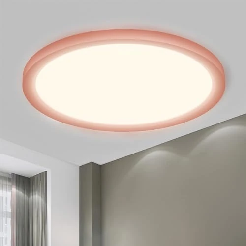LQWELL® Plafondlamp LED plafondlamp, IP44 Waterdichte Badkamerlamp Rond Plat 23W 4000K 2600LM Dun voor Woonkamer Badkamer Slaapkamer Keuken Kelder Kantoor, 300 * 25mm