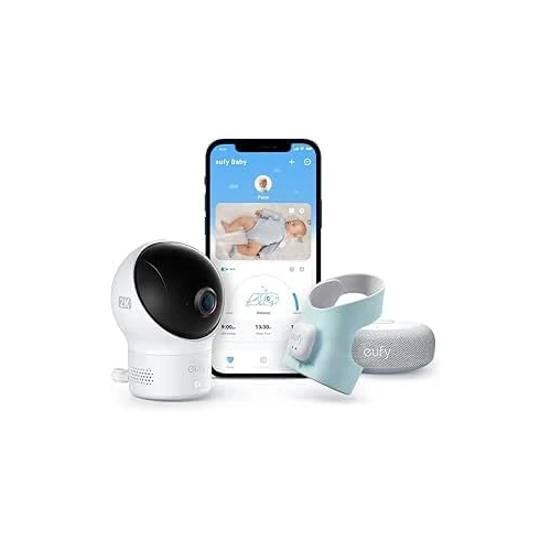 Offre limitee: eufy Babyphone pour bébé S340 Baby S340, Wi-Fi 2,4 GHz, surveillance des habitudes de sommeil, sieste, fréquence cardiaque et oxygène, caméra 2K, reconnaissance du vin AI, sans frais mensuels de 239.99 EUR a 239.99 EUR (economie 0%)