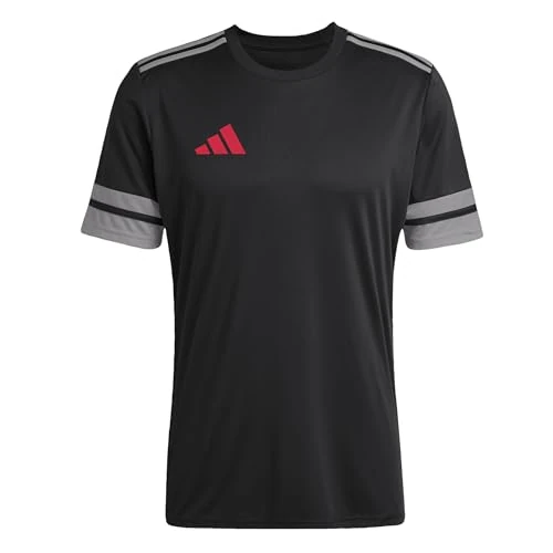 Limitiertes Angebot: Adidas Men's SQUADRA25 Jersey Short Sleeve, Black/Team Grey Four/Pure Ruby, L von 23.00 EUR auf 14.99 EUR (Spare 35%)