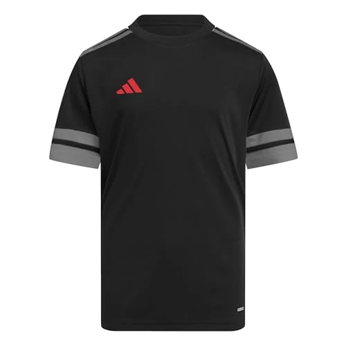 Adidas Unisex Kinder SQUADRA25 Jersey Short Sleeve Kids, Black/Team Grey Four/Pure Ruby, 13-14 Years