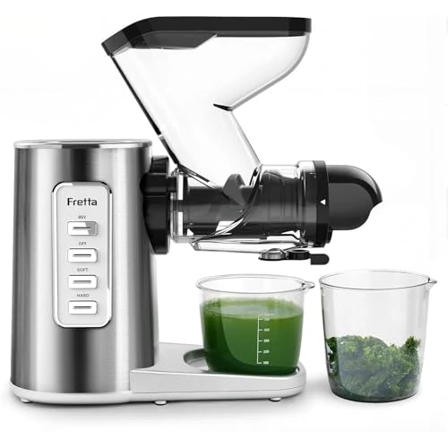 Oferta limitada: Exprimidor en frío Fretta, boca ancha de 76 mm, sin BPA, cuerpo de acero inoxidable, exprimido lento de 200W que conserva la máxima nutrición, fácil de limpiar de 159.99 € a 119.99 € (ahorro 25%)