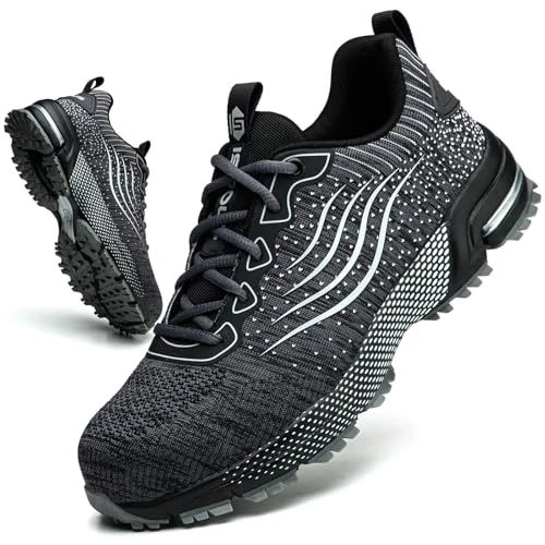 Oferta limitowana: Obuwie Ochronne Męskie Buty Robocze Damski Lekkie Buty Ochronne Sportowe ze Stalowymi Nasadkami Oddychające Antypoślizgowe Szary 41 z 259.00 zł na 259.00 zł (oszczędź 0.00%)