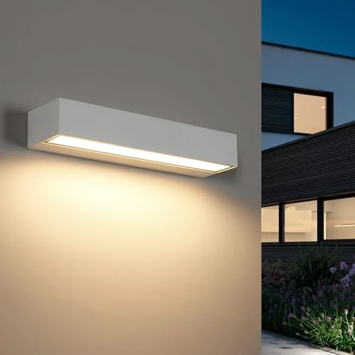 Riserva Zewnętrzna lampa ścienna LED 16 W, wodoodporna IP65 lampa zewnętrzna, 3000 K ciepła biel czarna lampa ścienna do wnętrz 30 cm