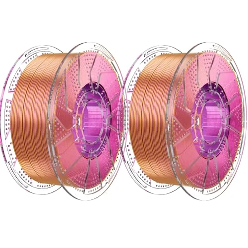Limited-time offer: Chitu Systems Conjure Silk PLA 3D Printer Filament, 1.75mm Tri-Color Filament, Silk Red Gold Purple PLA 3D Printing Filament 2KG/4.4b (C-Silk PLA-Red Gold Purple-2kg) from 16.99 GBP to 16.99 GBP (save 0%)