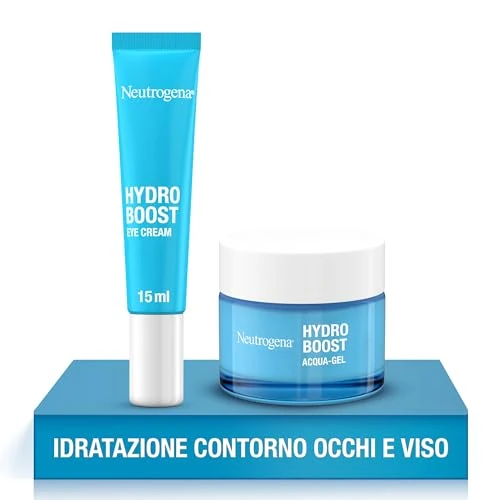 Neutrogena Hydro Boost Skincare Complete Face Care Kit with Aqua-Gel Facial Moisturizer 50ml and 15ml Anti-fatigue Eye Contour for Hydrated and Luminous Skin - Exclusive Kit from
