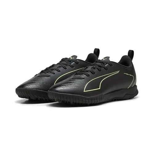 Offerta a tempo: PUMA Scarpe da Calcio Unisex per Bambini Ultra 6 Play TT JrSoccer, Puma Nero Fizzy Verde Chiaro Terreno, 4.5 UK - 36% da 44.95 € a 28.66 €