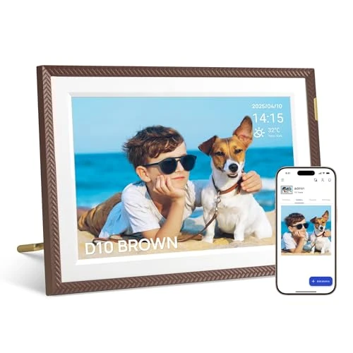 Offerta a tempo: ARZOPA D10 Cornice Digitale 10,1 Pollici Cloud Gratis Illimitato IPS HD Schermo Tattile Nessun Abbonamento Foto e Video Illimitati via Arzopa APP Miglior Portafoto Digitale da Regalare - D10 Marrone - 45% da 119.99 € a 65.99 €