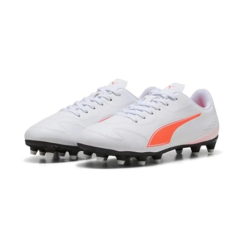 Puma Vitoria II FG/AG JrSoccer - Tenis Unisex para niños, Puma Blanco y Rojo Brillante, 5 UK