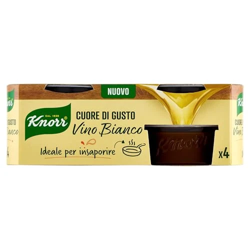 Knorr Cuore di Gusto Vino Bianco, Pronto da Sciogliere in Padella, Vegano, Senza Glutine, 4 Vaschette da 28g