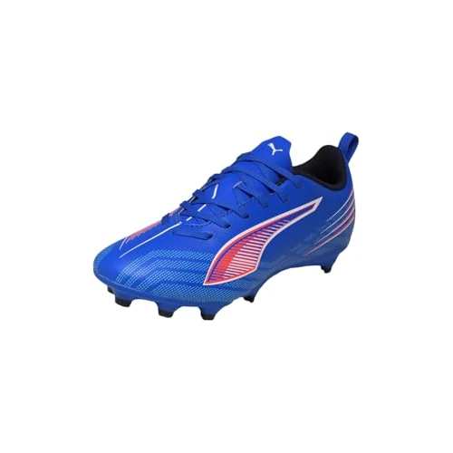 Puma Unisex Kinder Ultra 6 Play Fg/Ag Jr Fussballschuh, Ultra Blue Puma White Glowing Red, 4.5 UK EU