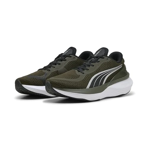 Puma Scend Pro Laufschuh für Herren, Dark Olive Puma Schwarz, 36 EU