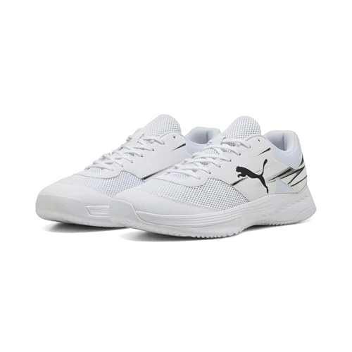 PUMA Unisex VARION II Indoor Court schoen, wit zwart, 13 UK, Puma White Puma Zwart, 48.5 EU