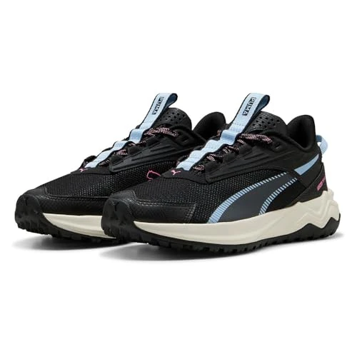 Puma Extend Lite Trail Chaussures de Course Unisexes, Puma Noir Haute Tropic, 44.5 EU