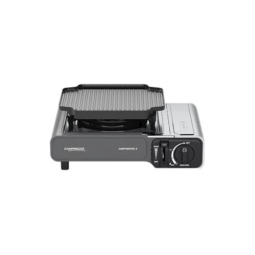 Offerta a tempo: Campingaz Camp Bistro 3 Fornelli Piastra Combo | Fornello da campeggio a 1 bruciatore | 2200 Watt | Cucina da esterno compatta e portatile | Include custodia per un facile trasporto | Nero - 28% da 49.90 € a 35.79 €