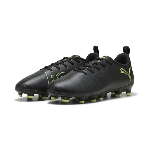 Offerta a tempo: Puma Future 8 Play Fg/AG JrSoccer - Scarpe Unisex per Bambini, Puma Nero Fizzy Verde Chiaro Terreno, 5 UK - 42% da 49.95 € a 28.99 €