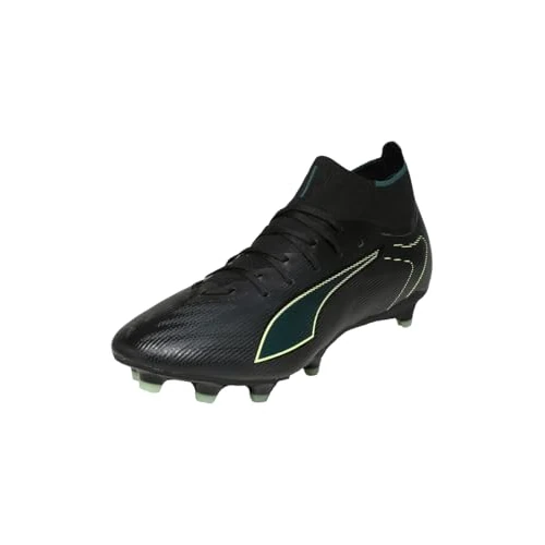 PUMA Unisex Ultra 6 Match+ FG/AG voetbalschoen, zwart-Fizzy lichtgroen terrein, 9 UK, Puma Zwart Bruisend Lichtgroen Terrein, 43 EU