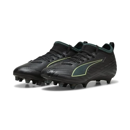 PUMA Ultra 6 Match FG/AG JrSoccer - Tenis Unisex para niños, Puma Black Fizzy Light Green Terrain, 34 EU