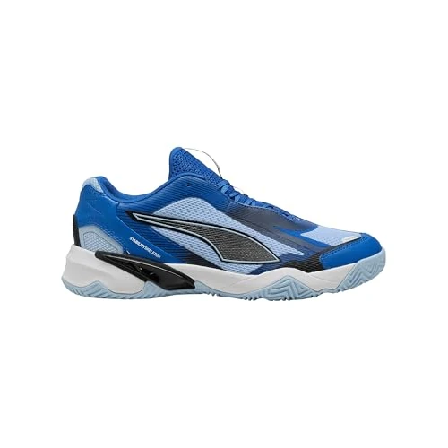 Tijdelijke aanbieding: PUMA Unisex SOLARSTRIKE 4 Indoor Court Schoen, Mountain Blue Black-Haute Tropic Wit, 6 UK, Berg Blauw PUMA Zwart Haute Tropic PUMA Wit, 39 EU van 89.95 € naar 57.95 € (36% korting)