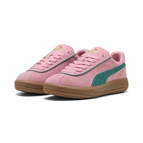 Puma Damen Puma Club KlassikaSneaker, Pinkscape Wildgrün Puma Gold, 42.5 EU