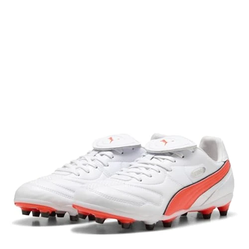 Offerta a tempo: PUMA Scarpe Unisex King Liga Fg/AgSoccer, Puma Bianco Glowing Red PUMA Black, 40.5 EU - 25% da 99.95 € a 74.99 €