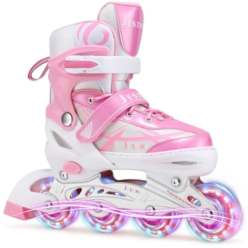 Tijdelijke aanbieding: Inline skates voor kinderen, meisjes, verstelbare inlineskates, rolschaatsen, voor kinderen binnen en buiten, meisjes van 49.99 EUR naar 33.36 EUR (korting 33%)