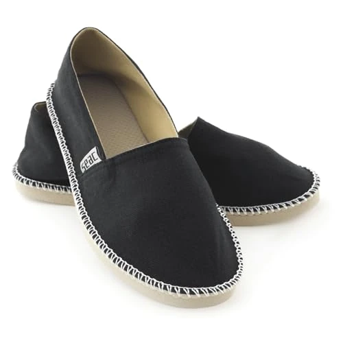 Oferta limitowana: SEAC Malaga Casual Espadryle z płótna i detalami ze sznurka, antypoślizgowa podeszwa, uniseks dla dorosłych, czarne, 44 EU z 82.92 zł na 82.92 zł (oszczędź 0.00%)