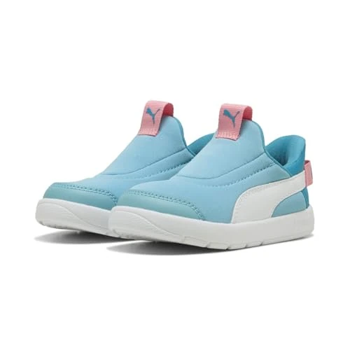 PUMA Unisex Baby Courtflex V3 Sliptech Inf Sneaker, Aqua PUMA Wit Rozelandschap, 25 EU