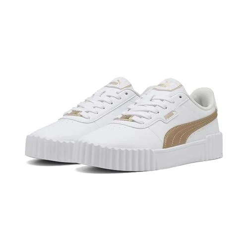 PUMA Carina 3.0 Dayinight Sneaker voor dames, Puma Wit PUMA Goud, 42.5 EU