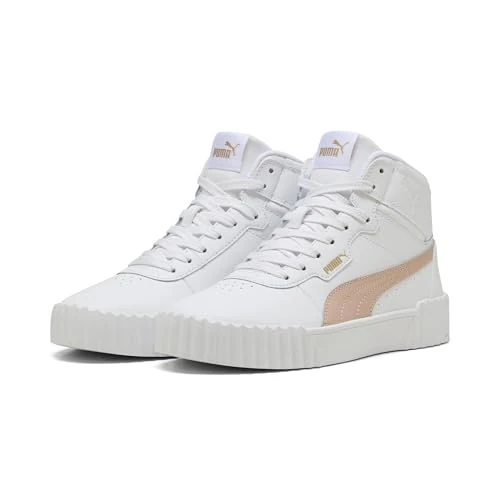 Zeitlich begrenztes Angebot: Puma Carina 2.0 Mid-Sneaker für Damen, 3 0 White Rose Quartz Gold, 42 EU von 69.95 € auf 42.33 € (39% Rabatt)