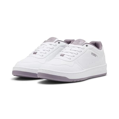 PUMA Dames Court Classy Sneaker, wit-pruim JAM zilver, 6 UK, Puma White Plum Jam PUMA Zilver, 39 EU