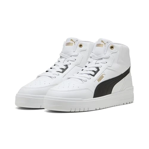 Offerta a tempo: PUMA Unisex Shuffle Downtown MidSneaker, Puma Bianco PUMA Nero PUMA Oro, 46 EU - 0.00% da 41.39 € a 41.39 €